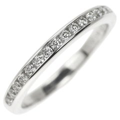 TIFFANY & Co. Platinum 2mm Half Circle Diamond Wedding Band Ring 4