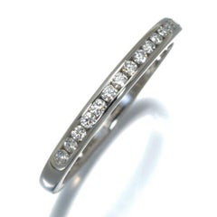 TIFFANY & Co. Platinum 2mm Half Circle Diamond Wedding Band Ring 5