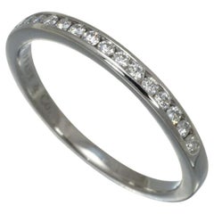 TIFFANY & Co. Platinum 2mm Half Circle Diamond Wedding Band Ring 5