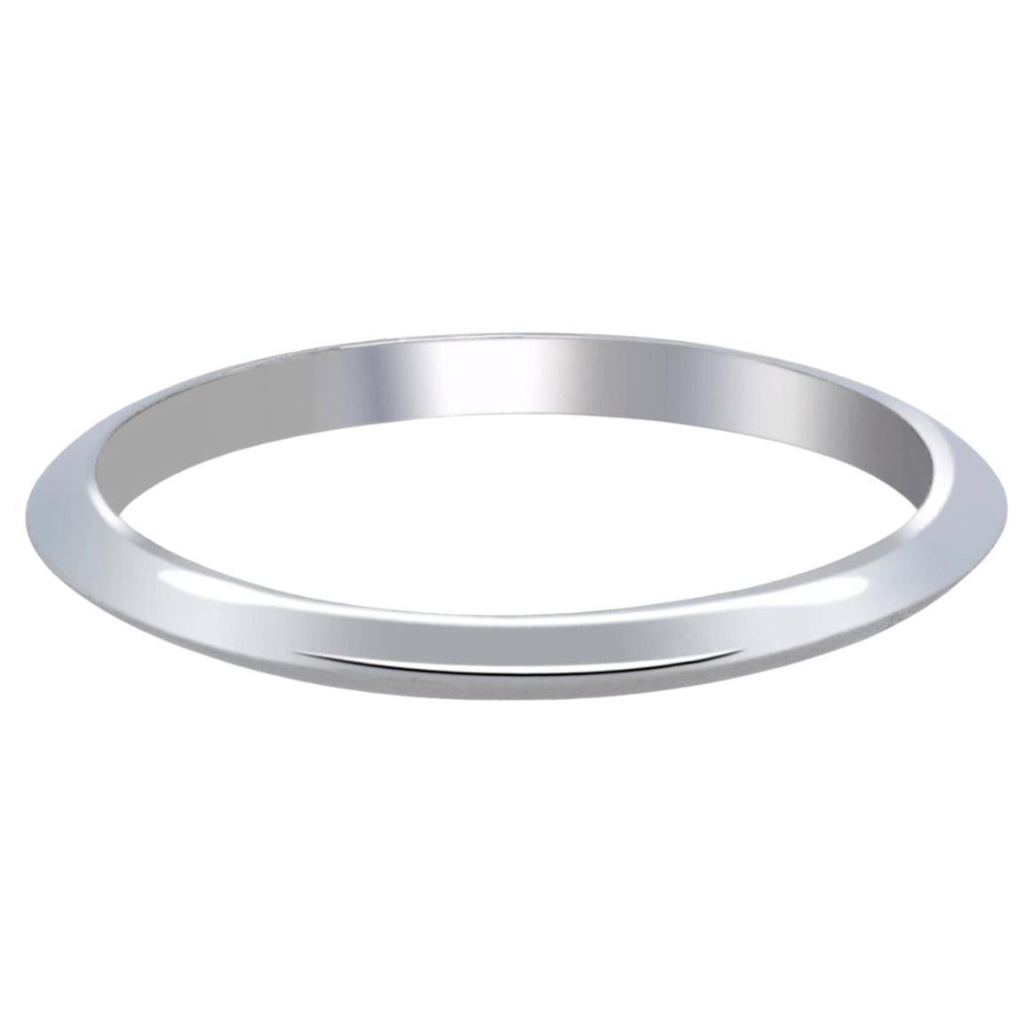 TIFFANY & Co. Anneau de mariage en platine 2mm à bords tranchants 8.5