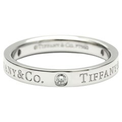 Tiffany & Co. Platinum 3 Diamond Wedding Band Ring 5