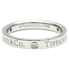 Tiffany & Co. Anneau de mariage en platine 3 diamants 3mm 5