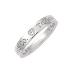 TIFFANY & Co. Platinum 3 Diamond 3mm Wedding Band Ring 5.5