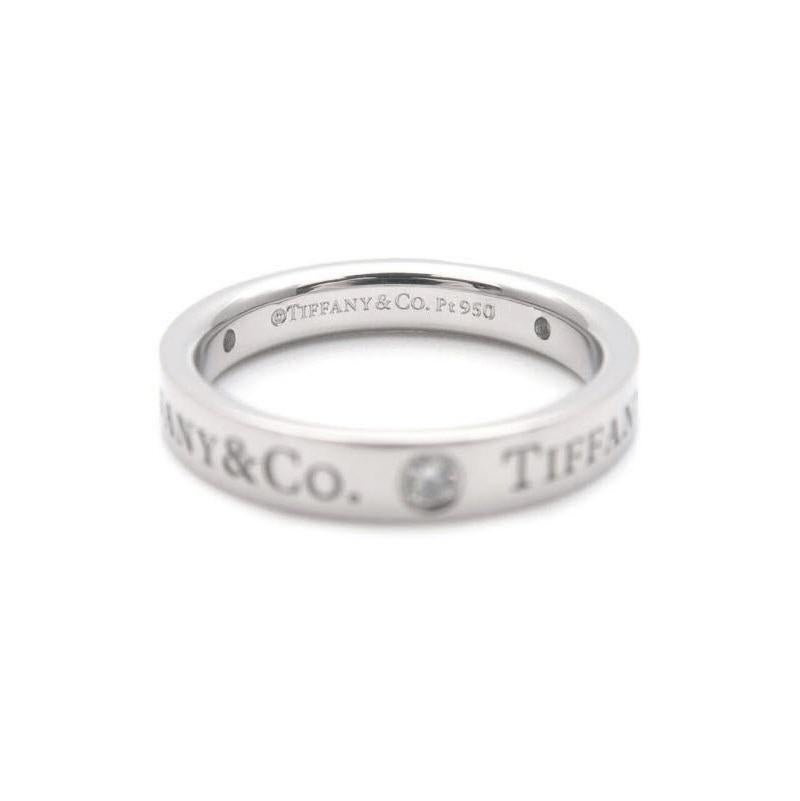 Tiffany & Co. Platinum 3 Diamond Wedding Band Ring In Excellent Condition For Sale In Los Angeles, CA