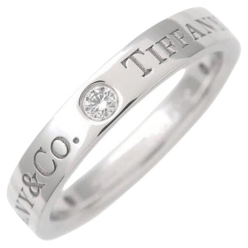 TIFFANY & Co. Anneau de mariage en platine à 3 diamants de 3 mm 5.5 en vente