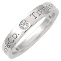TIFFANY & Co. Alianza de Platino 3 Diamantes 3mm 5.5
