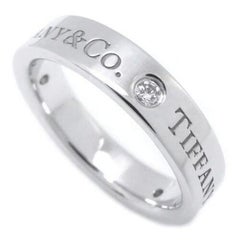 TIFFANY & Co. Platinum 3 Diamond 4mm Wedding Band Ring 5