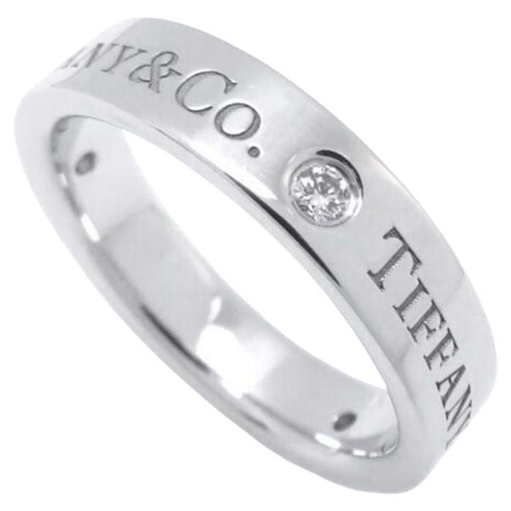 TIFFANY & Co. Alianza de Platino 3 Diamantes 4mm 5