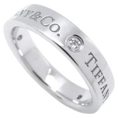 TIFFANY & Co. Platinum 3 Diamond 4mm Wedding Band Ring 5