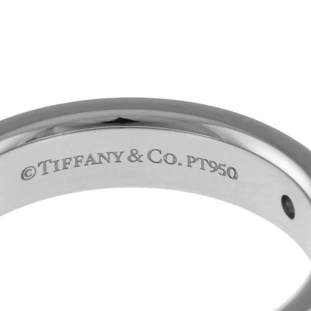 TIFFANY & Co. Platinum 3 Diamond 4mm Wedding Band Ring 7 For Sale 2