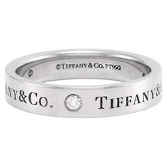 TIFFANY & Co. Platinum 3 Diamond 4mm Wedding Band Ring 8