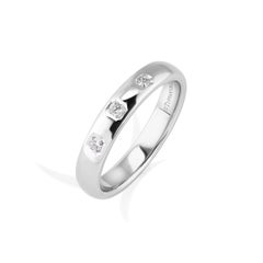 TIFFANY & Co. Platinum 3 Lucida Diamond 4mm Wedding Band Ring 5.5
