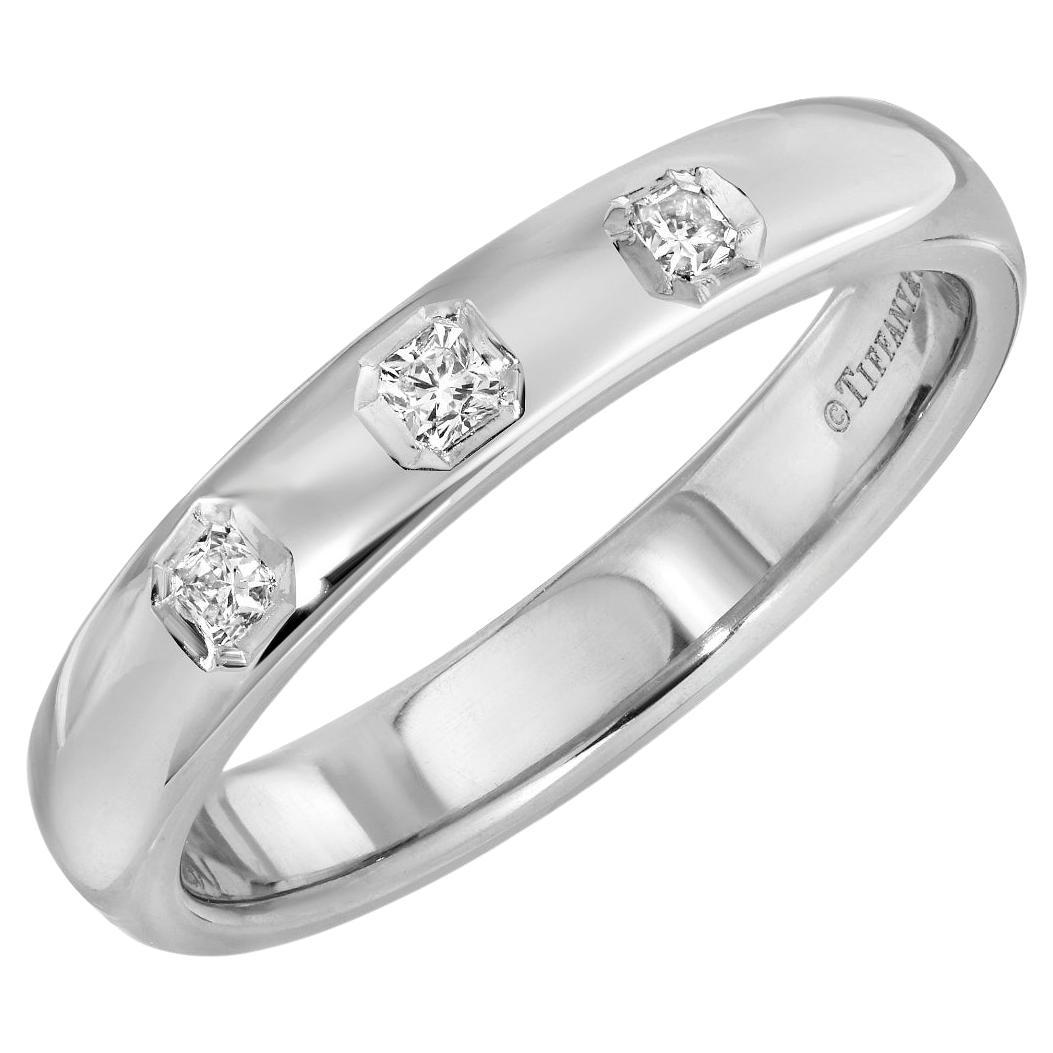 TIFFANY & Co. Alianza de Platino 3 Lucida Diamantes 4mm 9