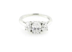 Tiffany & Co. Platinum 3 Oval Diamond Engagement Ring 1.44cts with Box/Papers