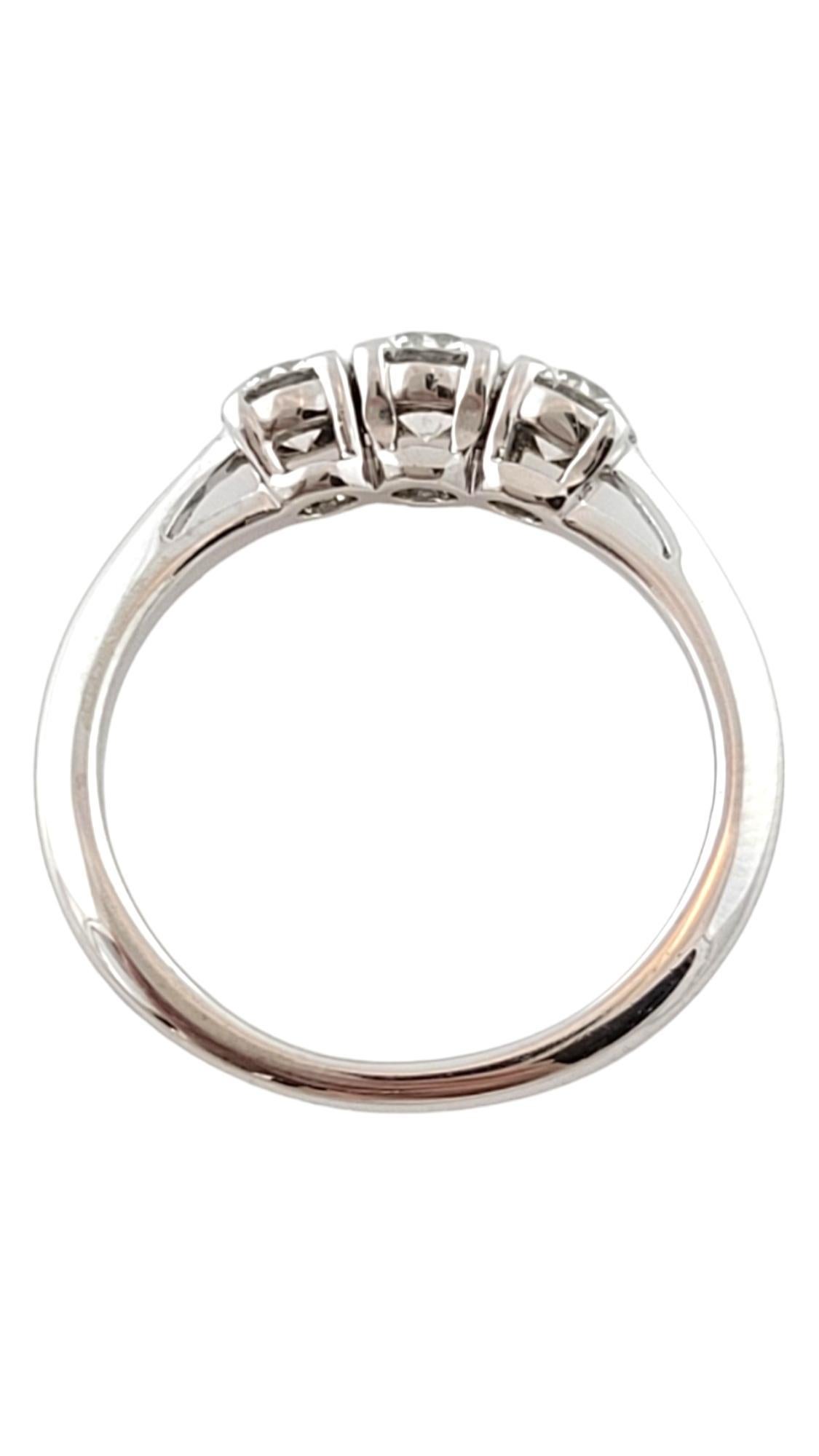 Tiffany & Co. Platinum 3 Round Brilliant Diamond Engagement Ring .75cts #16954 In Good Condition In Washington Depot, CT