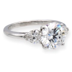 Tiffany & Co. Platinum 3 Stone Round Diamond Engagement Ring 2.86ct TW EVS1