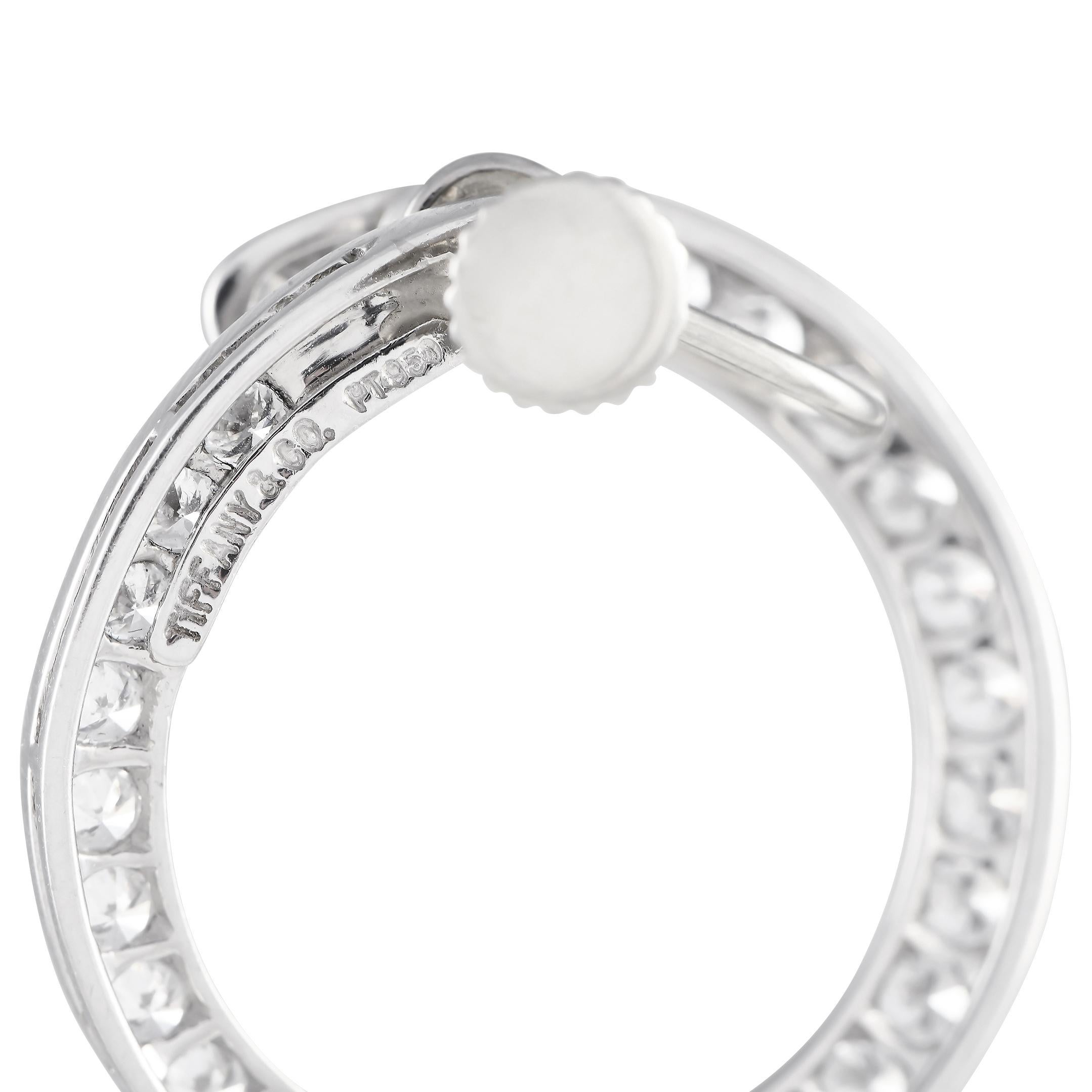 Round Cut Tiffany & Co. Platinum 3.12ct Diamond Earrings TI02-022224