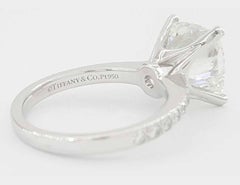 Tiffany & Co. Bague de fiançailles en platine 3,18 ct diamant taille coussin