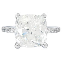 Tiffany & Co. Platinum 3.18 ct Cushion Cut Diamond Engagement Ring