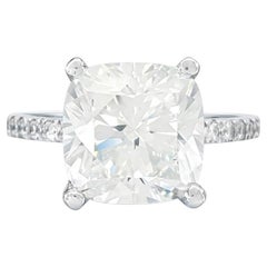 Tiffany & Co. Platinum 3.18 ct Cushion Cut Diamond Engagement Ring