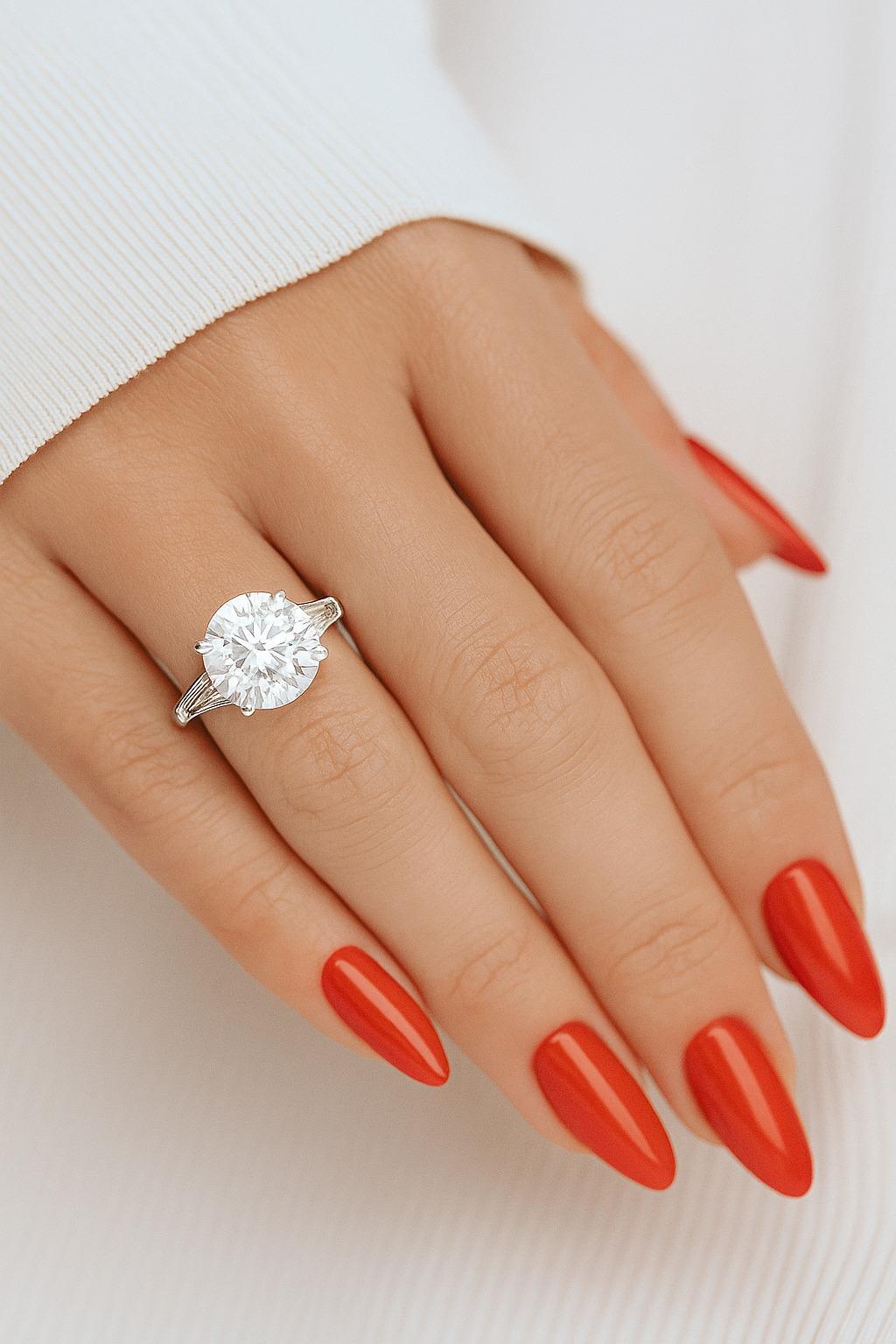 Moderne Tiffany & Co. Bague de fiançailles en platine 3.20 carats I/VS1 diamant rond brillant en vente