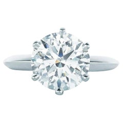 Tiffany 
Co. Anello di fidanzamento in platino con diamante taglio rotondo da 3,53 carati