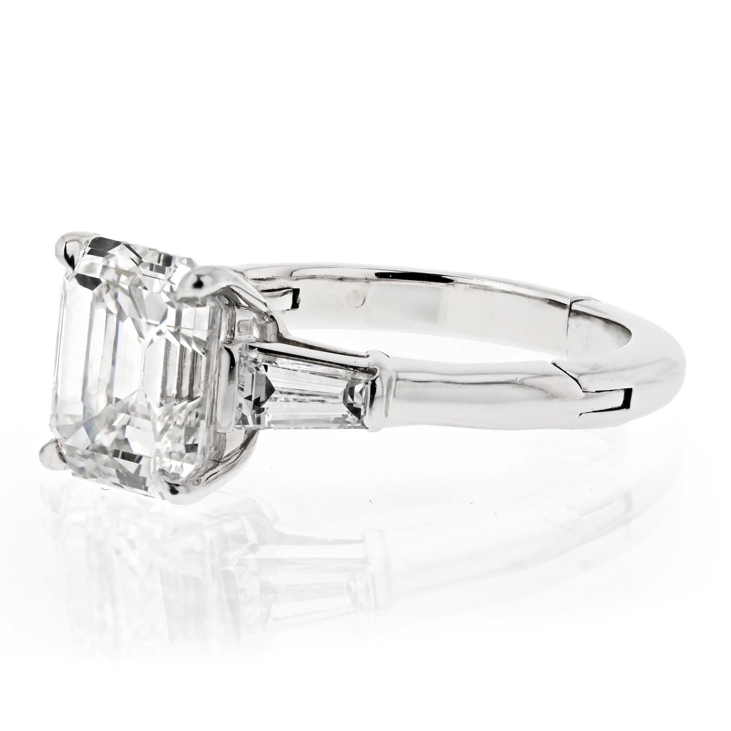 3.5 emerald cut diamond ring