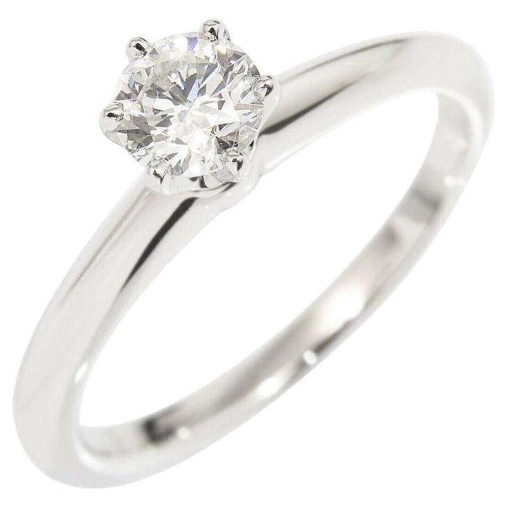 TIFFANY & Co. Platinum .35ct Diamond Engagement Ring 4 For Sale