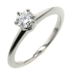 Tiffany & Co. Platinum .37 Carat Diamond Engagement Ring 5.5 with Certificate