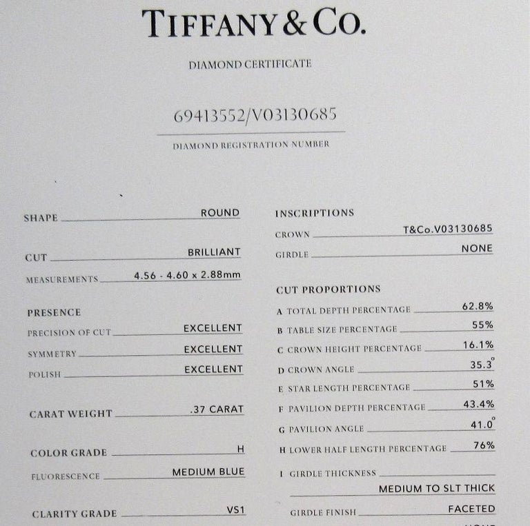 tiffany certificate of authenticity