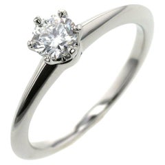 Tiffany & Co. Platinum .37 Carat Diamond Engagement Ring 5.5 with Certificate
