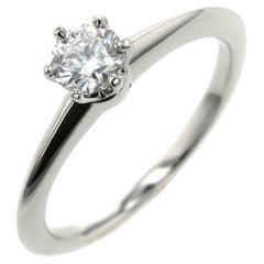 TIFFANY & Co. Platin .37ct Diamant Verlobungsring 5.5 mit Zertifikat