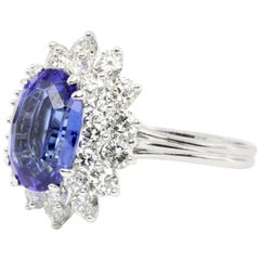 Tiffany & Co. Platinum 3.96 Carat Tanzanite and Diamond Ring