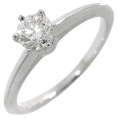 TIFFANY & Co. Platinum .39ct Diamond Engagement Ring 4.75