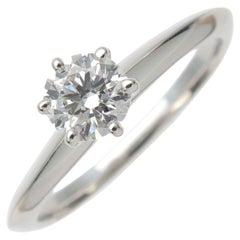 Tiffany & Co. Platinum .39 Carat Diamond Engagement Ring 6