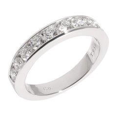 TIFFANY & Co. Platinum 3.9mm Half Circle Diamond Wedding Band Ring 5