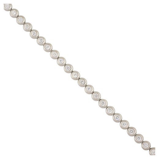 Tiffany and Co. Platinum 3ctw Diamond Doughnut Bezel Set Tennis Bracelet  For Sale at 1stDibs