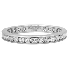 TIFFANY & Co. Anello di platino con diamante a cerchio intero da 3 mm 10,5 &New