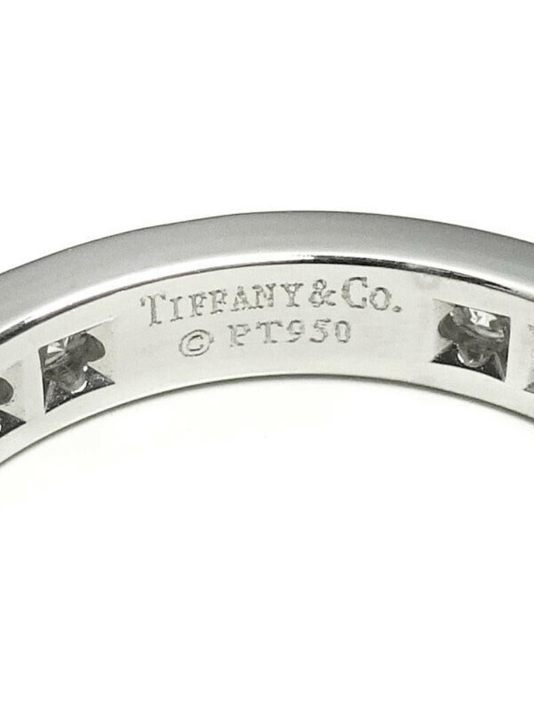 Women's Tiffany & Co. Platinum Full Circle Diamond Wedding Band Ring 4 For Sale