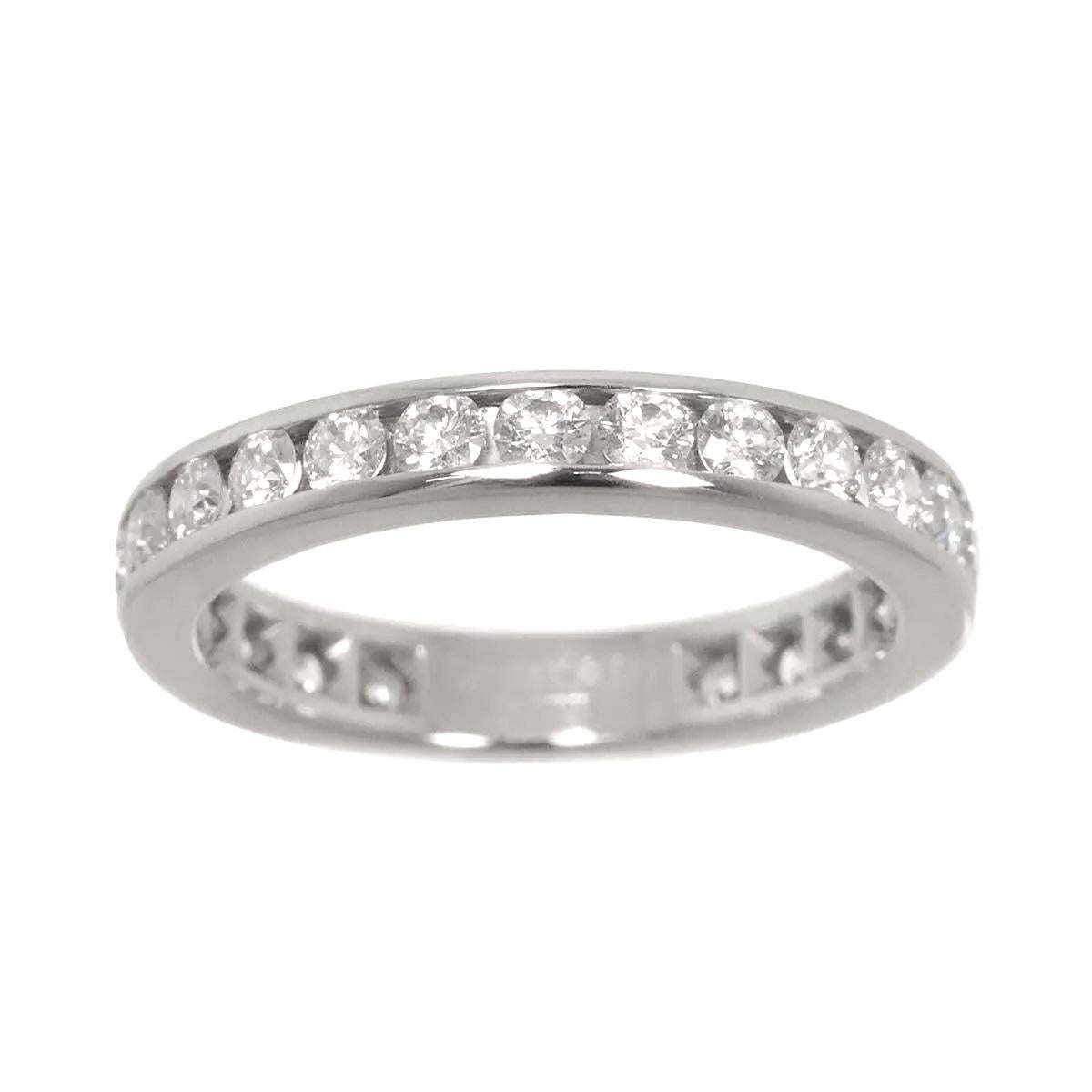 Round Cut TIFFANY & Co. Platinum 3mm Full Circle Diamond Wedding Band Ring 5 For Sale