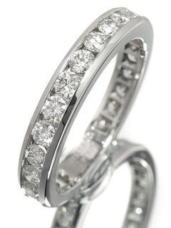 TIFFANY & Co. Platinum 3mm Full Circle Diamond Wedding Band Ring 5.5