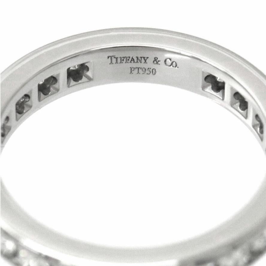 Round Cut TIFFANY & Co. Platinum 3mm Full Circle Diamond Wedding Band Ring 6 For Sale