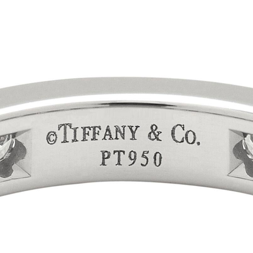 De las mujeres TIFFANY & Co. Alianza de Platino con Diamantes en Círculo Completo de 3 mm 5.5 en venta