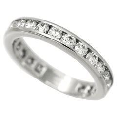 TIFFANY & Co. Platinum 3mm Full Circle Diamond Wedding Band Ring 6