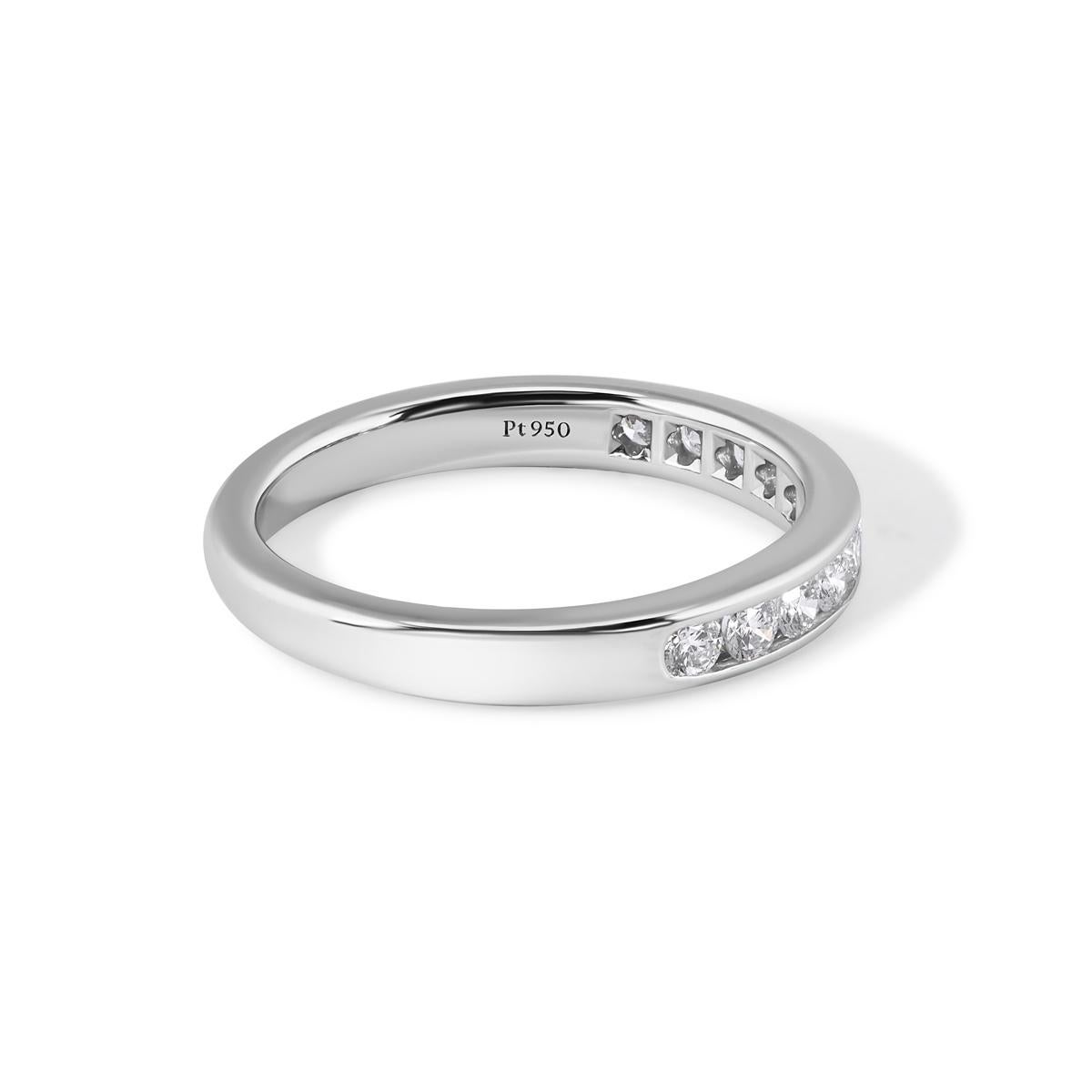 TIFFANY & Co. Anello in platino con diamante a metà cerchio da 3 mm 7 &New in vendita 1