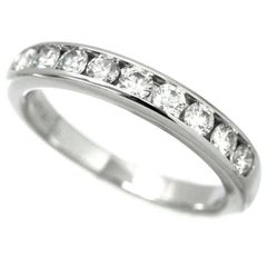 TIFFANY & Co. Platinum 3mm Half Circle Diamond Wedding Band Ring 4