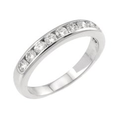 TIFFANY & Co. Fede nuziale in platino con diamanti a semicerchio da 3 mm, misura 4,75