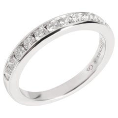 TIFFANY & Co. Anneau de mariage en platine avec diamant en demi-cercle 3mm 5 New