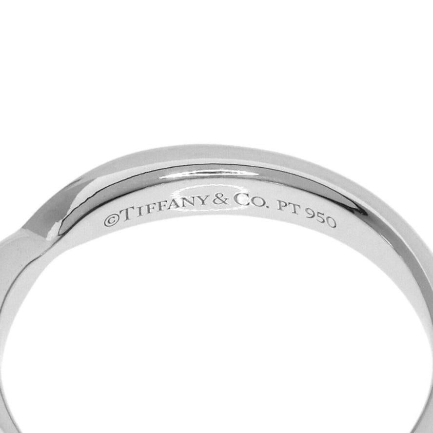TIFFANY & Co. Platinum 3mm Harmony Wedding Band Ring 5 In Excellent Condition For Sale In Los Angeles, CA