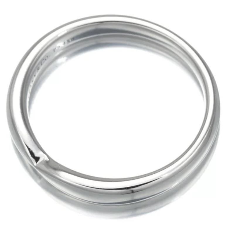 Women's TIFFANY & Co. Platinum 3mm Harmony Wedding Band Ring 6 For Sale